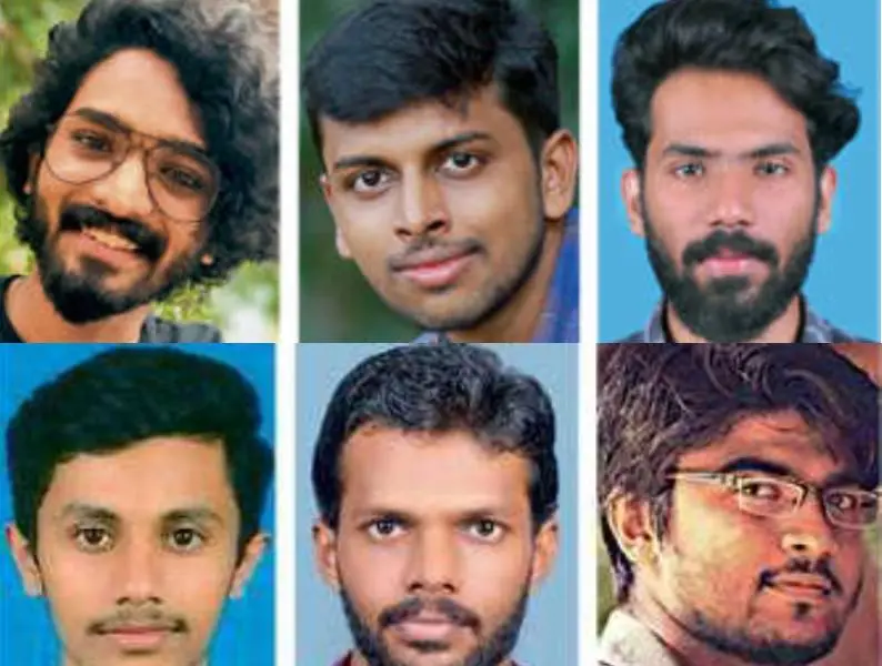 Rahul Manappatt, R Shyam Krishnan, Amal Surendran, Drupad Goutham, V M Suvin, Ganesh Puthoor (from top left)