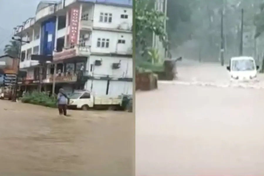 Heavy rains lash Kozhikode, Adivaram town flooded