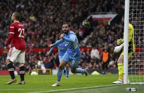 Bernardo Silva celebrates after scoring | AP