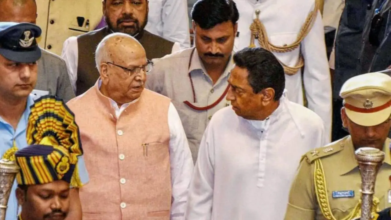 Madhya Pradesh Governor Lalji Tandon and Chief Minister Kamal Nath. File photo: PTI