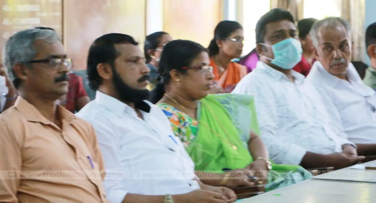 Saleem (second from left) at the no-confidence motion discussion at Kannur Corporation. Photo: C Sunilkumar