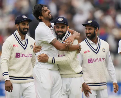 Virat Kohli, centre right and India's Ishant Sharma, centre left | AP