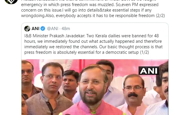 ‘We found what happened and restored channels’, says Javadekar after lifting ban on channels