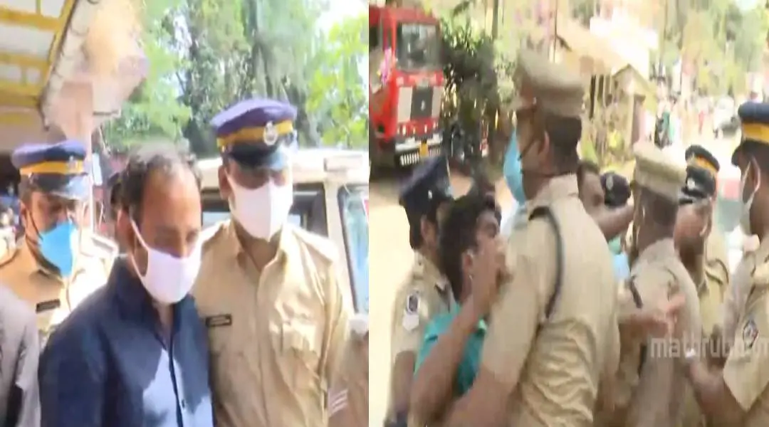 Nikhil Paily - Protestors | Screengrab: Mathrubhumi News