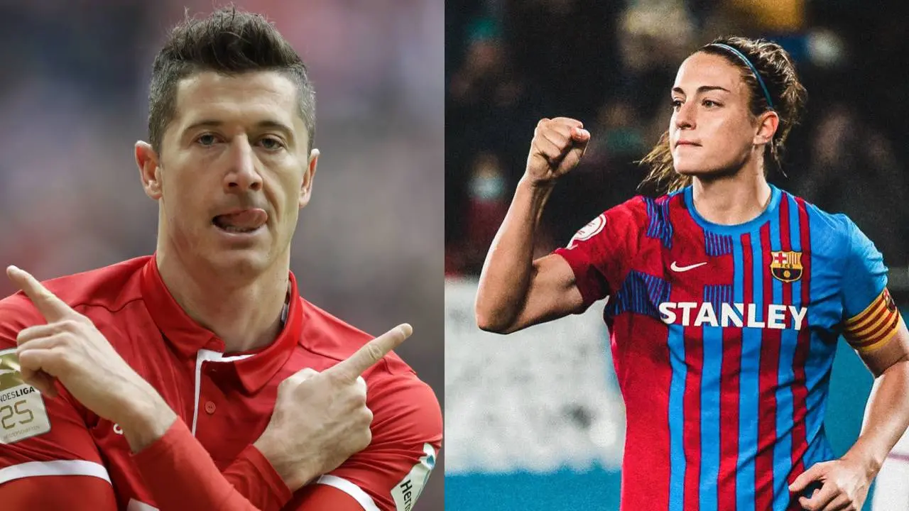 Bayern Munich's Robert Lewandowski, Barcelona captain Alexia Putellas | Photos: AFP, Twitter/@alexiaputellas
