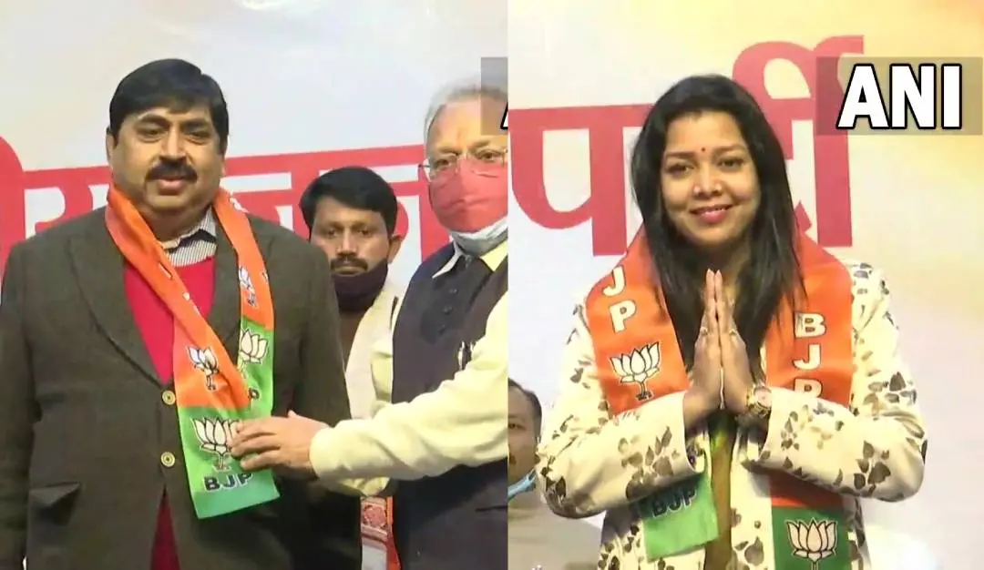 When Pramod Gupta and Priyanka Maurya joined BJP | Photo: ANI