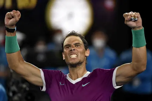 Rafael Nadal celebrates after defeating Matteo Berrettini | AP