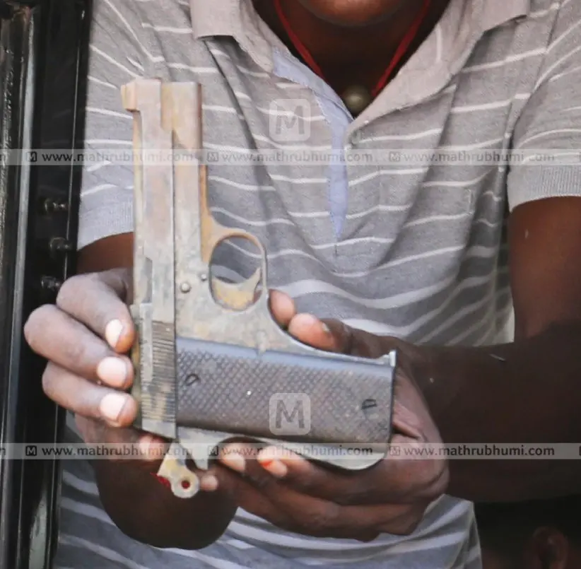 The gun recovered from Ernakulam during evidence collection (Photo: T. K. Pradeep Kumar)