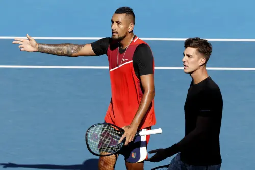 Nick Kyrgios, left, and partner Thanasi Kokkinakis | AP