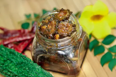 A healthy bitter gourd pickle