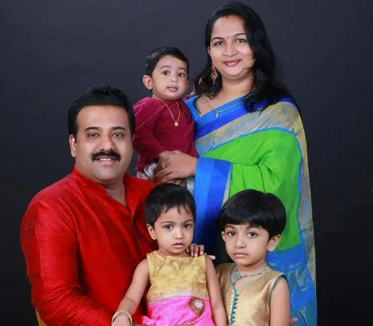 Praveen Krishnan Nair and family. Photo:Facebook