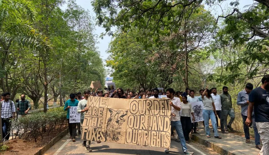 Students protesting at University of Hyderabad (Special Arrangement)