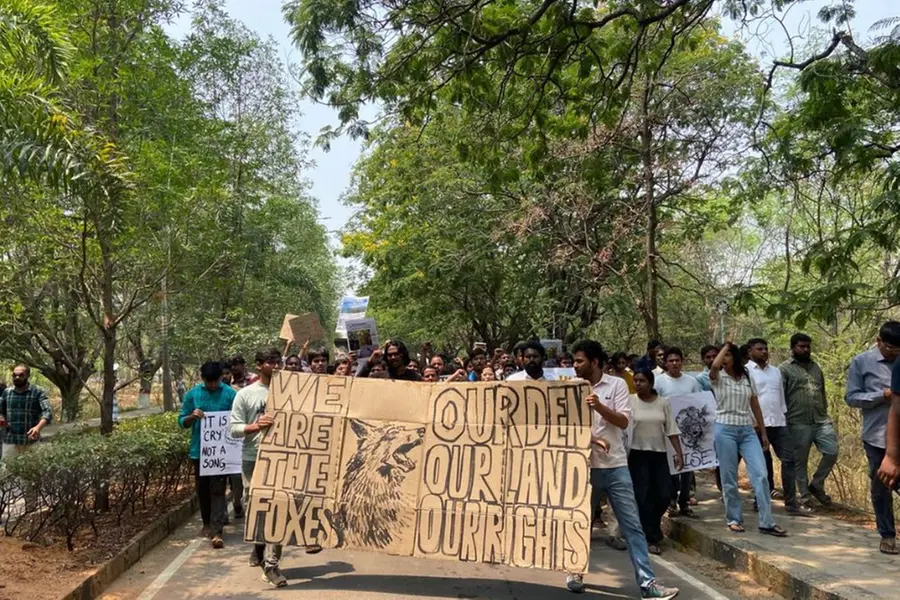 University of Hyderabad students launch indefinite protest, class boycott over land dispute