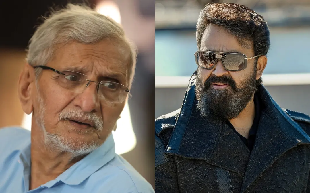 From (L) NS Madhavan; Mohanlal in 'Empuraan' | Photos: MBI/X