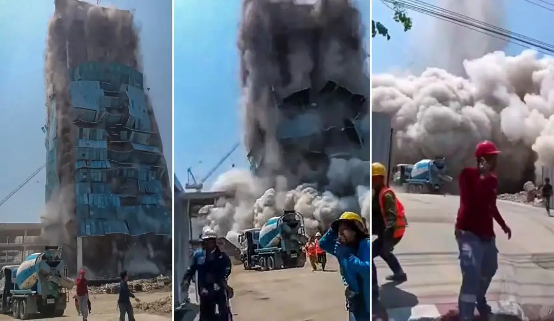 A0 building collapses during an earthquake in Bangkok