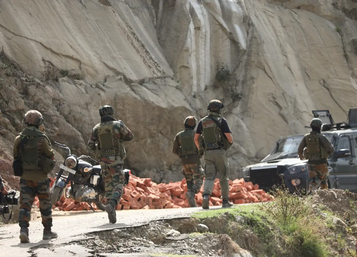 Security personnel during an encounter which broke out between terrorists and security forces in Kathua district | Photo: PTI