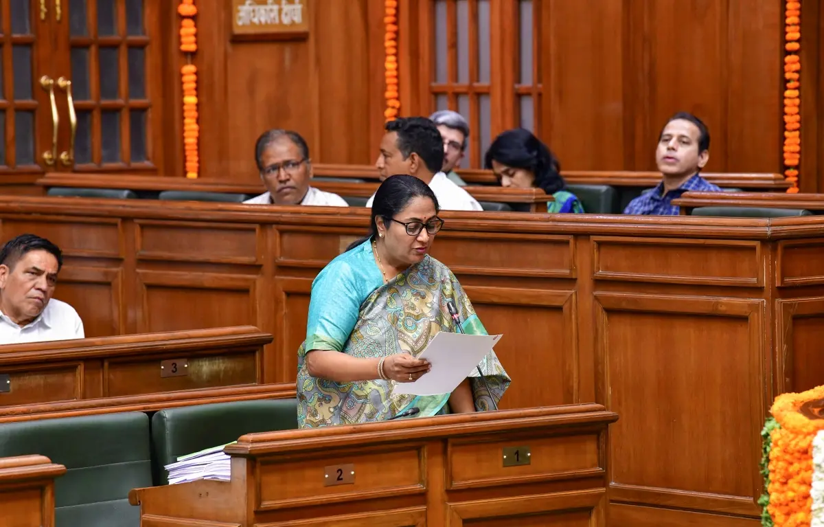 Delhi Chief Minister Rekha Gupta speaks during the Budget session of the Delhi Assembly | File photo: PTI
