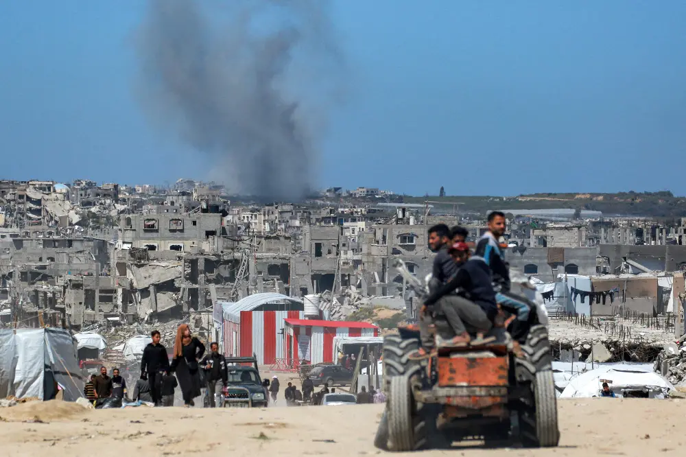 Smoke rises from Israeli bombardment west of Beit Lahia in the northern Gaza Strip | AFP