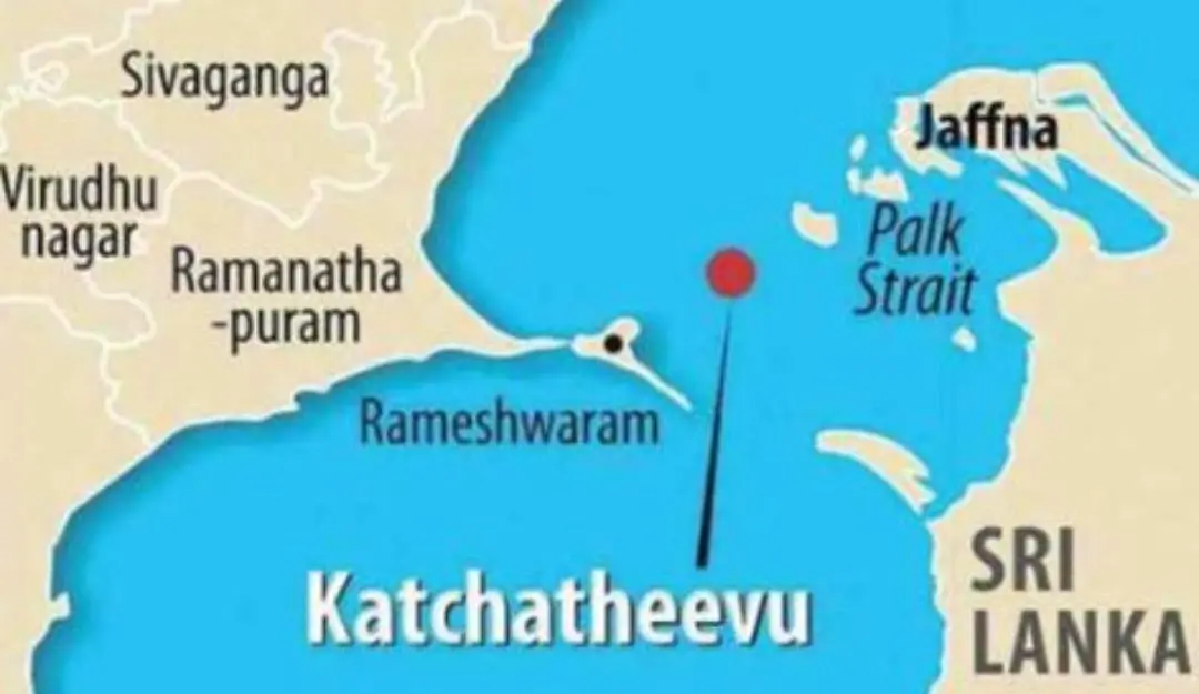 Map indicating the position of Katchatheevu