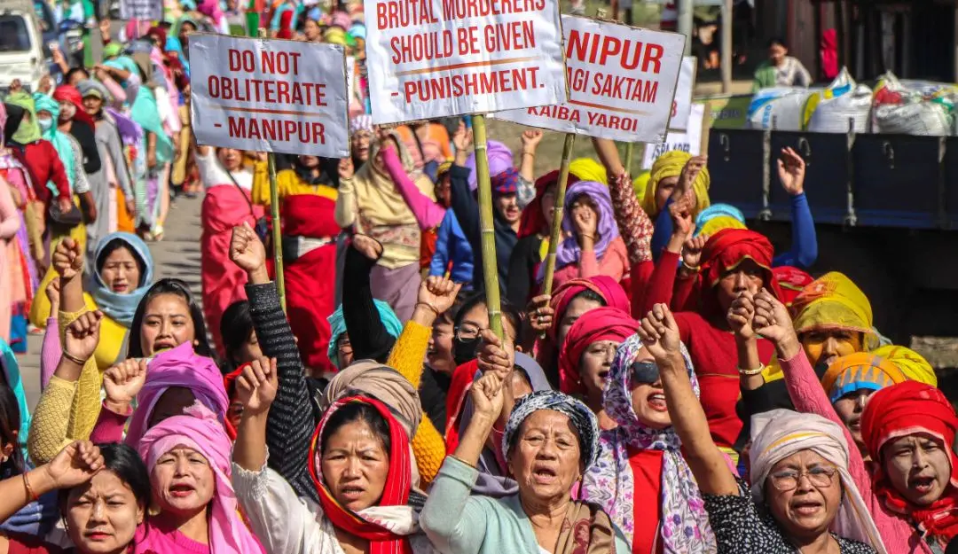 A protest held in Manipur on November 2024 (Photo: AFP)
