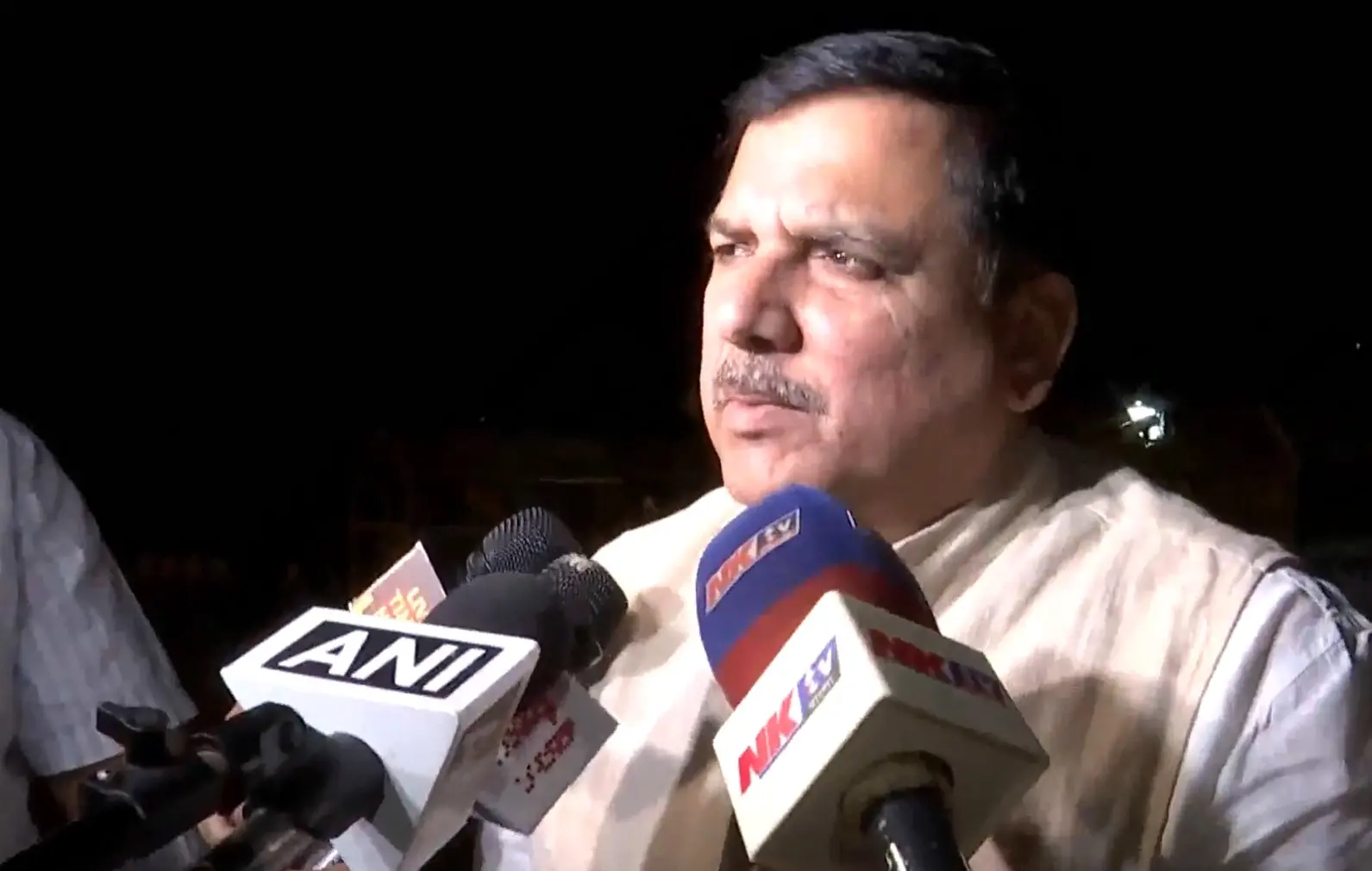 AAP MP Sanjay Singh addressing the media | Photo: Screen grab of X / ANI