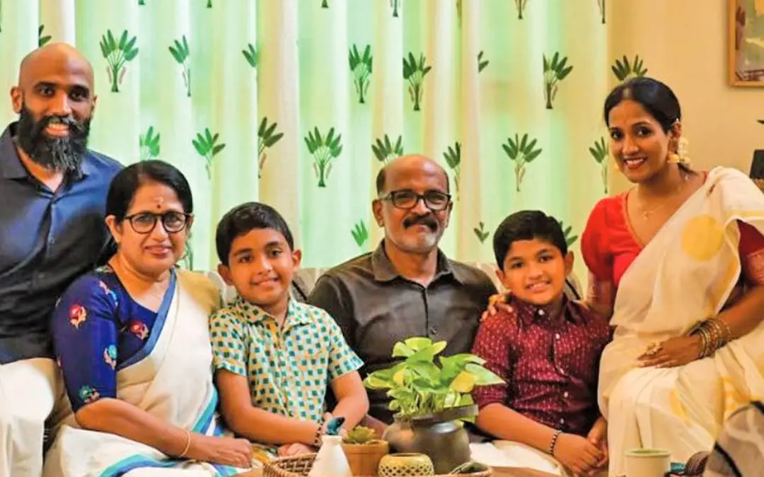 The Vishu photo that Aarathi had posted on Instagram with her father Ramachandran