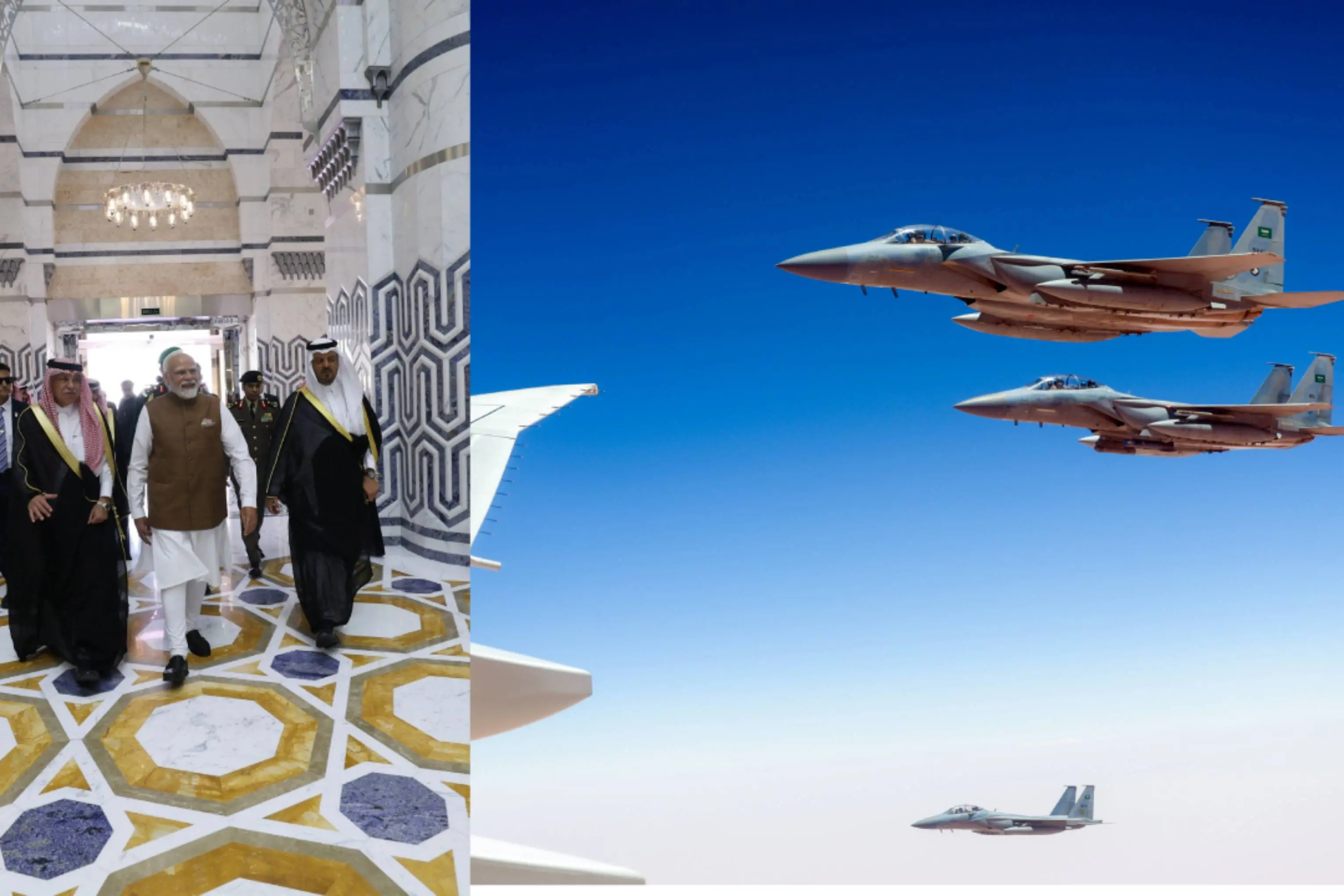 Prime Minister Narendra Modi receives grand welcome in Jeddah, F-15 jet escort | Photo: PMO