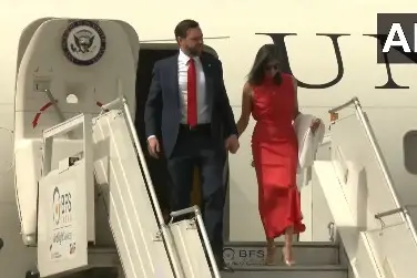 US Vice Prez JD Vance, family arrive in New Delhi | WATCH