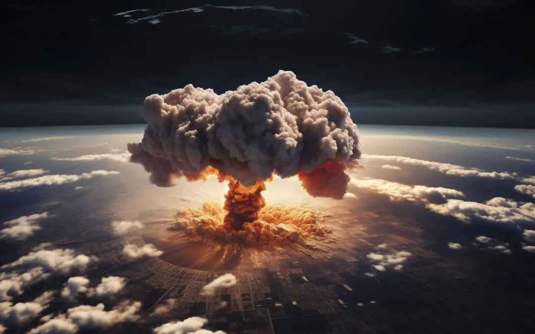 AI generated representative image of a nuclear blast