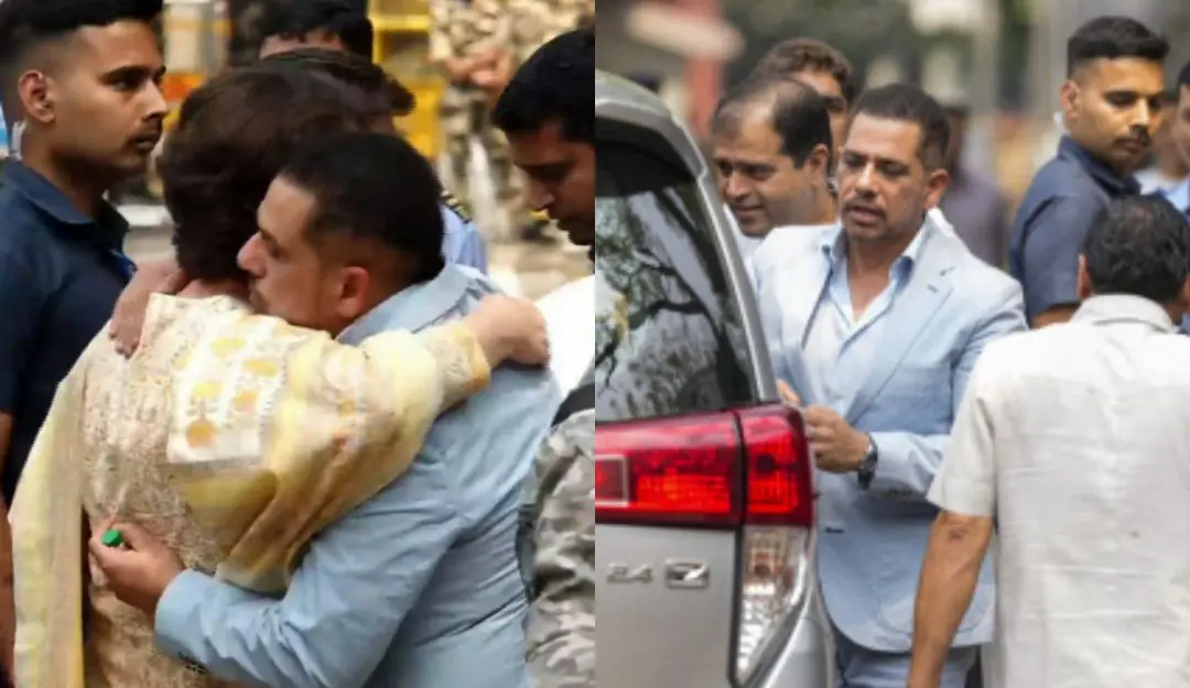 Congress leader Priyanka Gandhi Vadra with husband and businessman Robert Vadra