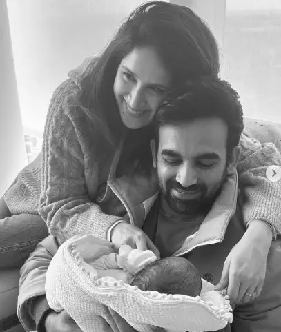 Cricketer Zaheer Khan and actress Sagarika Ghatge with their baby | @zaheer_khan34's
zaheer_khan34