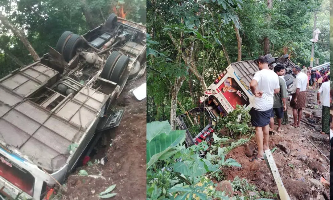 The bus that met with an accident, killing one, on Erumely-Sabarimala route