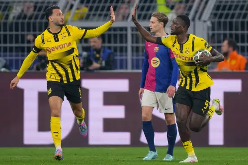 Valiant hat trick by Guirassy not enough for Dortmund; Barcelona move to CL semi finals on aggregate