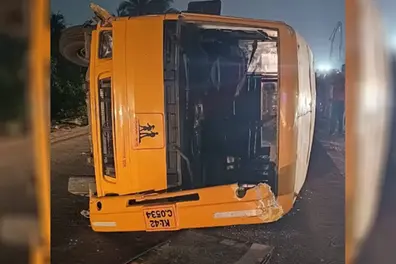 School bus overturns in Kerala’s Varapuzha; 13 kabaddi player girls injured