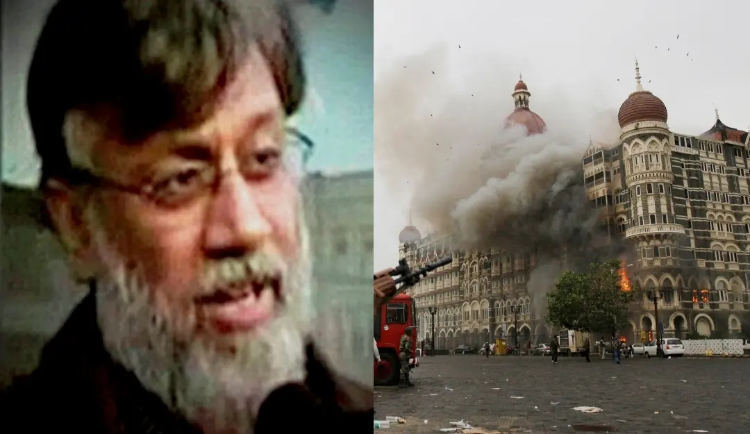 Tahawwur Rana and Indian soldier takes cover as the Taj Mahal hotel burns during Mumbai terrorist attack 26/11. | Phot: File image: PTI