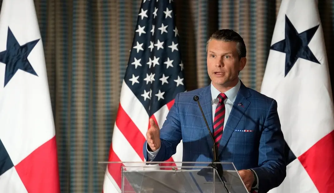 US Defense Secretary Pete Hegseth speaks during a press conference in Panama City. | Photo: AP