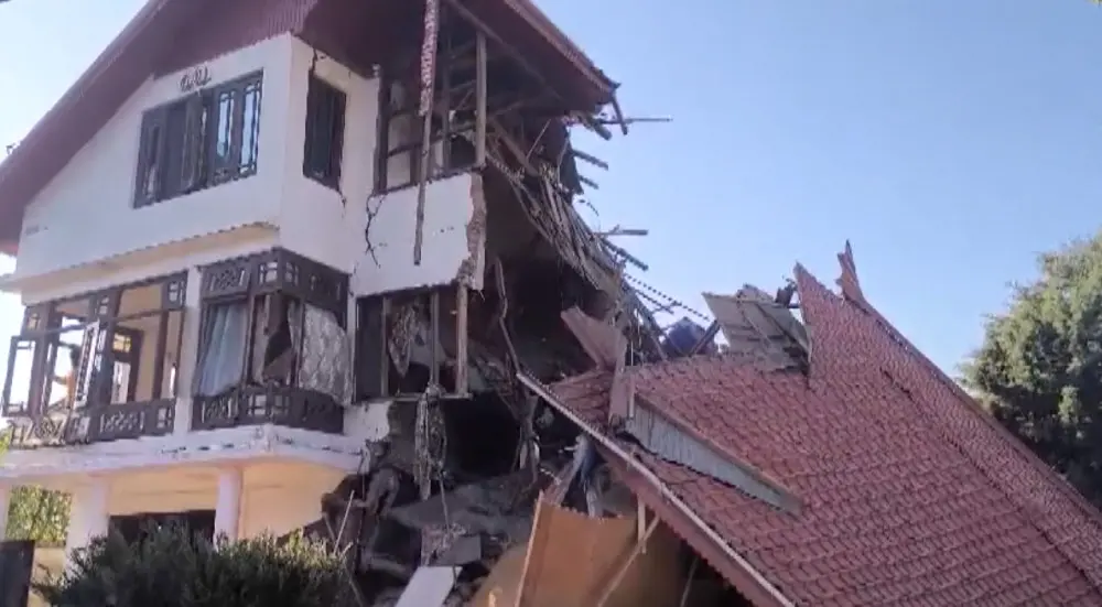 Debris of the house of Lashkar-e-Toiba ultra Jameel Ahmad Shergojri, that was demolished amid a crackdown on the terror ecosystem in the aftermath of the Pahalgam terror attack, in Bandipora district of J&K | PTI