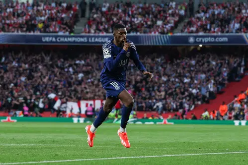 Dembele scores winner against Arsenal in CL semifinal; PSG’s dominance over English clubs continues