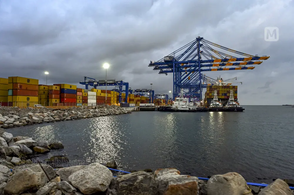A view of the Vizhinjam International Sea Port from the breakwater of the port, in Thiruvananthapuram | PTI