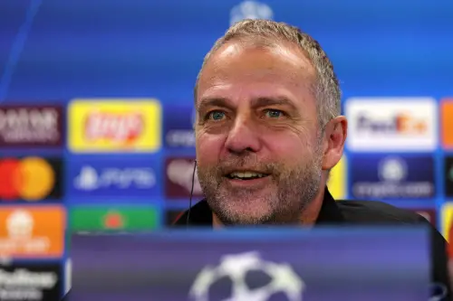 Barcelona's German coach Hans-Dieter Flick gives a press conference on the eve of the UEFA Champions League semi-final first leg football match between FC Barcelona and Inter Milan at the Joan Gamper training ground in Sant Joan Despi, near Barcelona, on April 29, 2025. | Photo: AFP