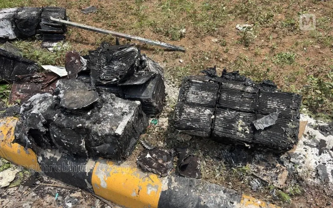 Debris of the exploded UPS and burnt batteries