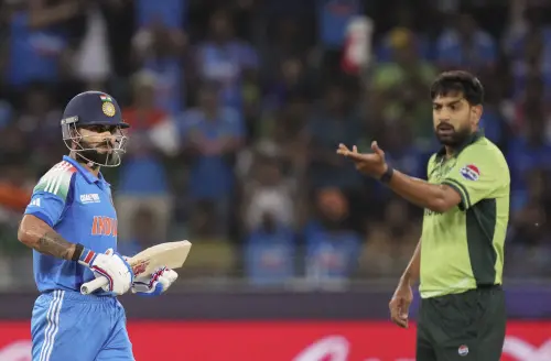 Pakistan's Haris Rauf reacts after a dropped catch of India's Shubman Gill during a One Day International (ODI) cricket match of the ICC Champions Trophy between India and Pakistan, at Dubai International Cricket Stadium, in Dubai, UAE, Sunday, Feb. 23, 2025. (File Photo) | Photo: PTI