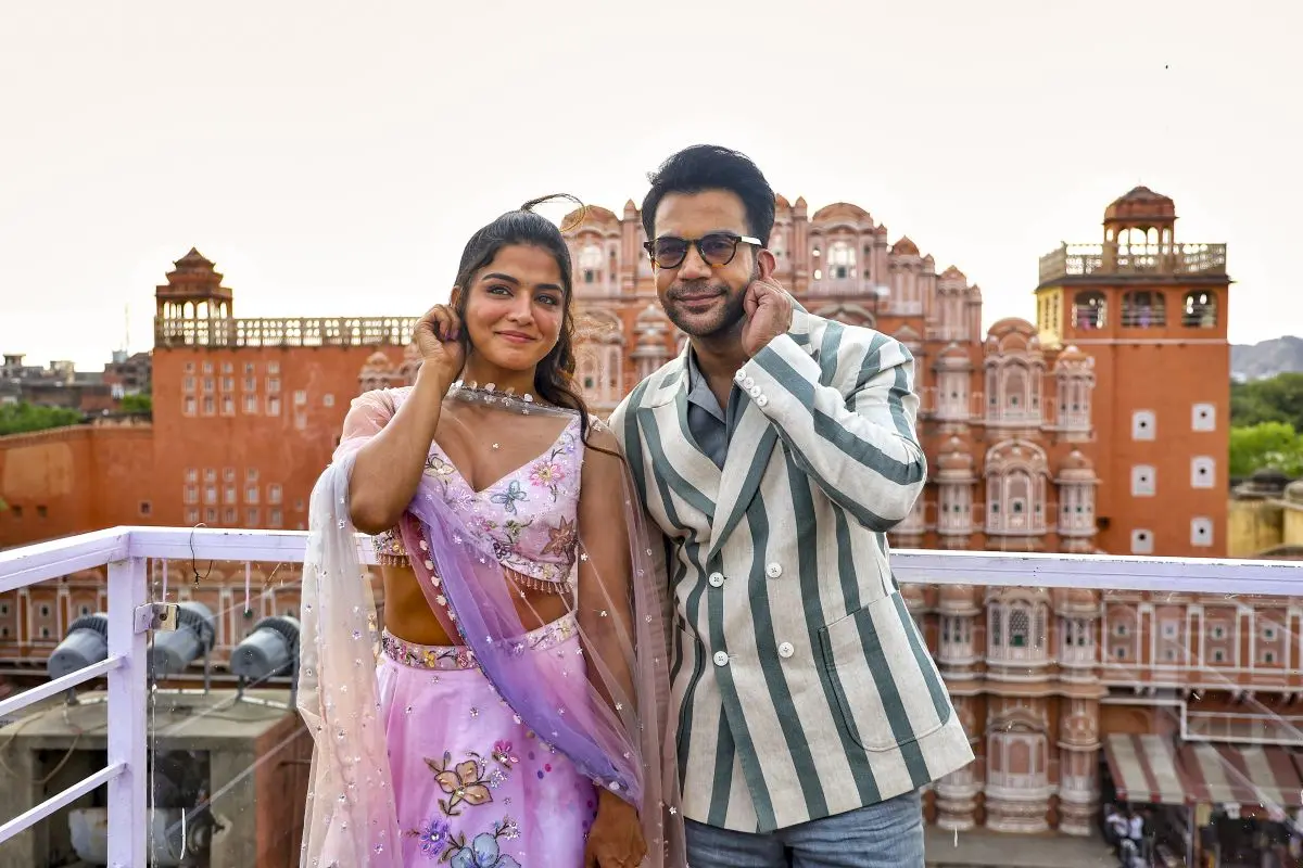 Bollywood actors Rajkummar Rao and Wamiqa Gabbi at the trailer launch of their Upcoming film 'Bhool Chuk Maaf'. PTI Photo