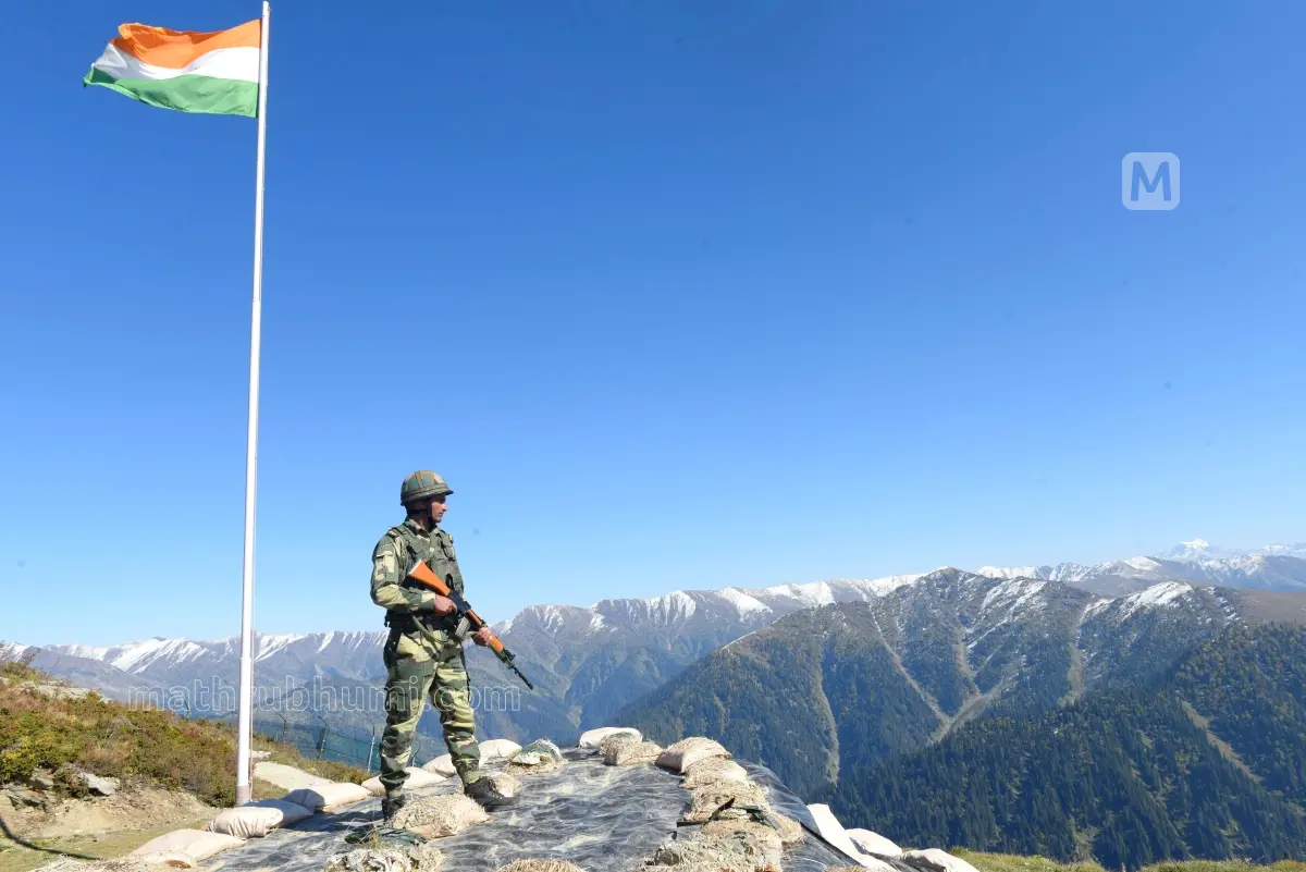 Border Security Force (BSF) personnel keep vigil at Keran sector