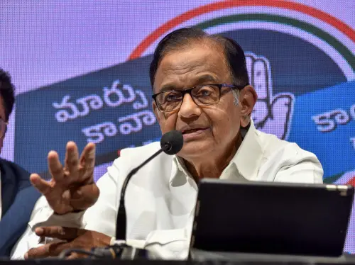 Hyderabad: Senior Congress leader P. Chidambaram addresses the media at Gandhi Bhavan, in Hyderabad, Thursday, Nov. 16, 2023. Photo: PTI