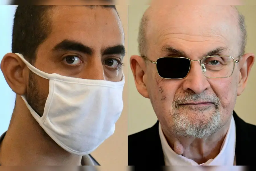 Hadi Matar and Salman Rushdie