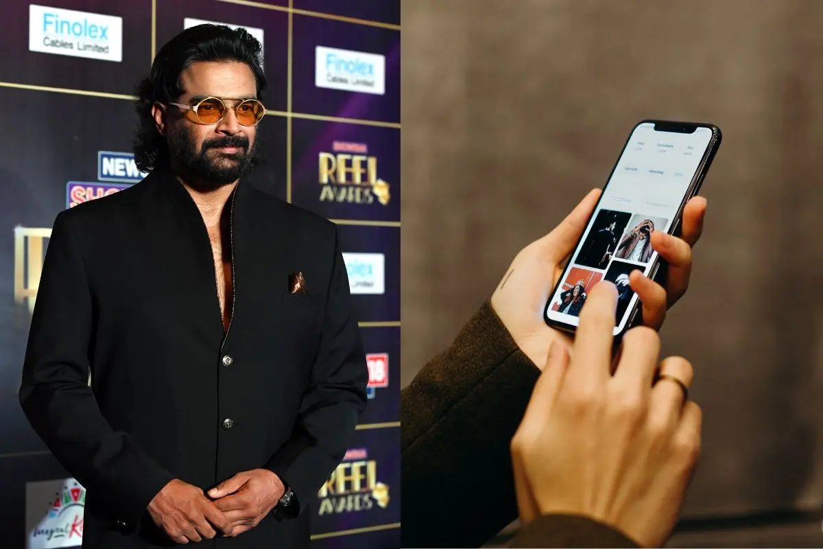 R Madhavan, Representational image of phone use (Photo: ANI, Canva)