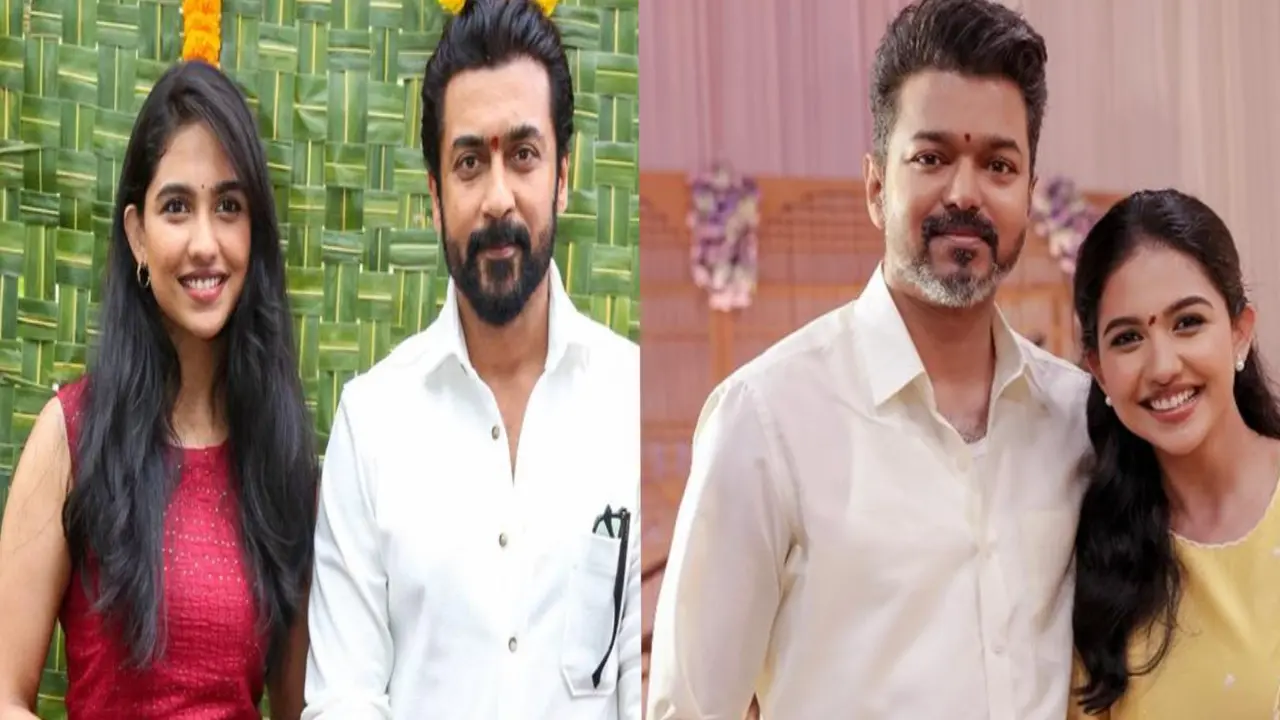 Mamitha with Vijay and Suriya | Photos: Instagram/X