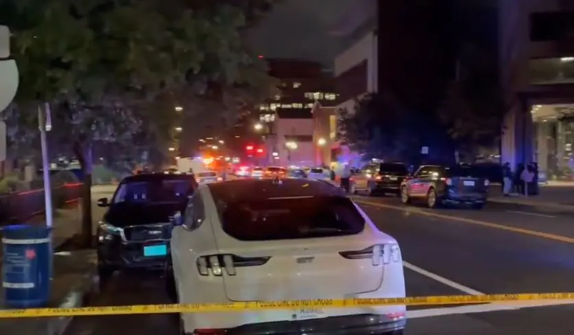 Police cordon off the area near the Capital Jewish Museum following a fatal shooting | Image: X