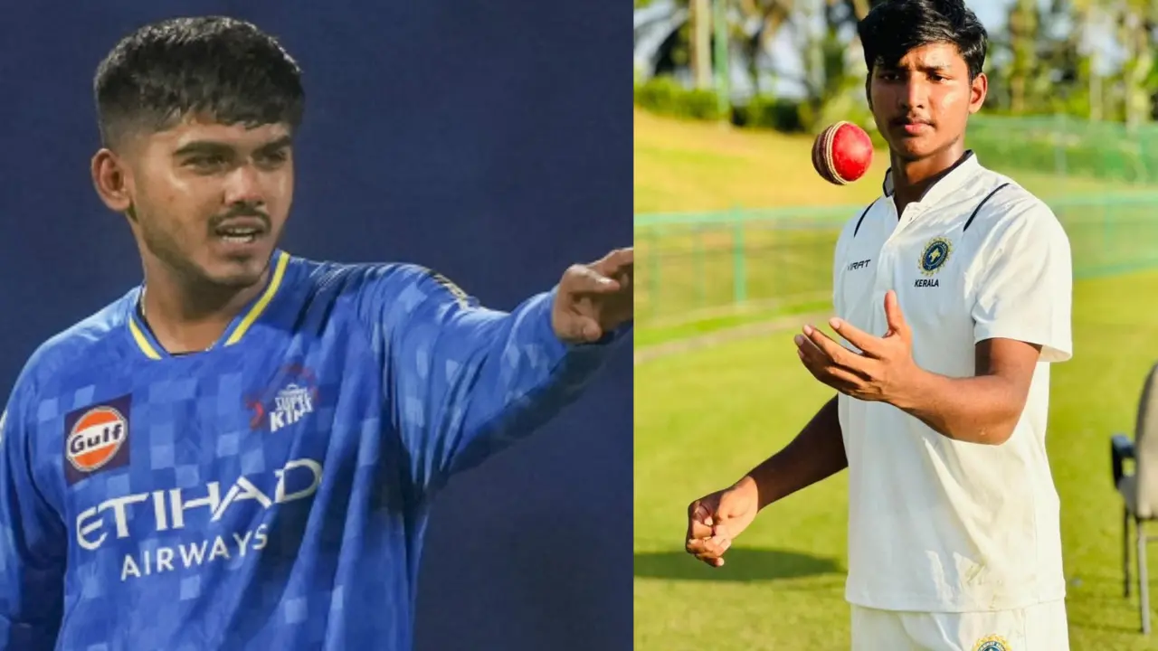 From (L) Ayush Mhatre, Mohammed Enaan | Photos: PTI/Kerala Cricket Association
